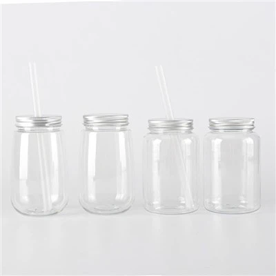 Plastikowe Słoiki Mason Ze Słomkami