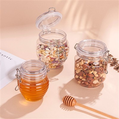 Plastikowe słoiki z pokrywką zaciskową